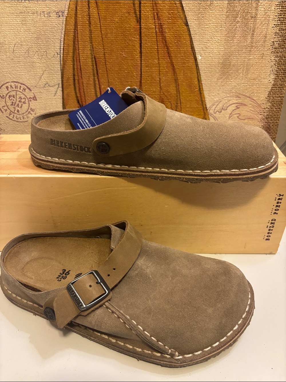 Birkenstock Lutry Tan Suede Slip-On Clog